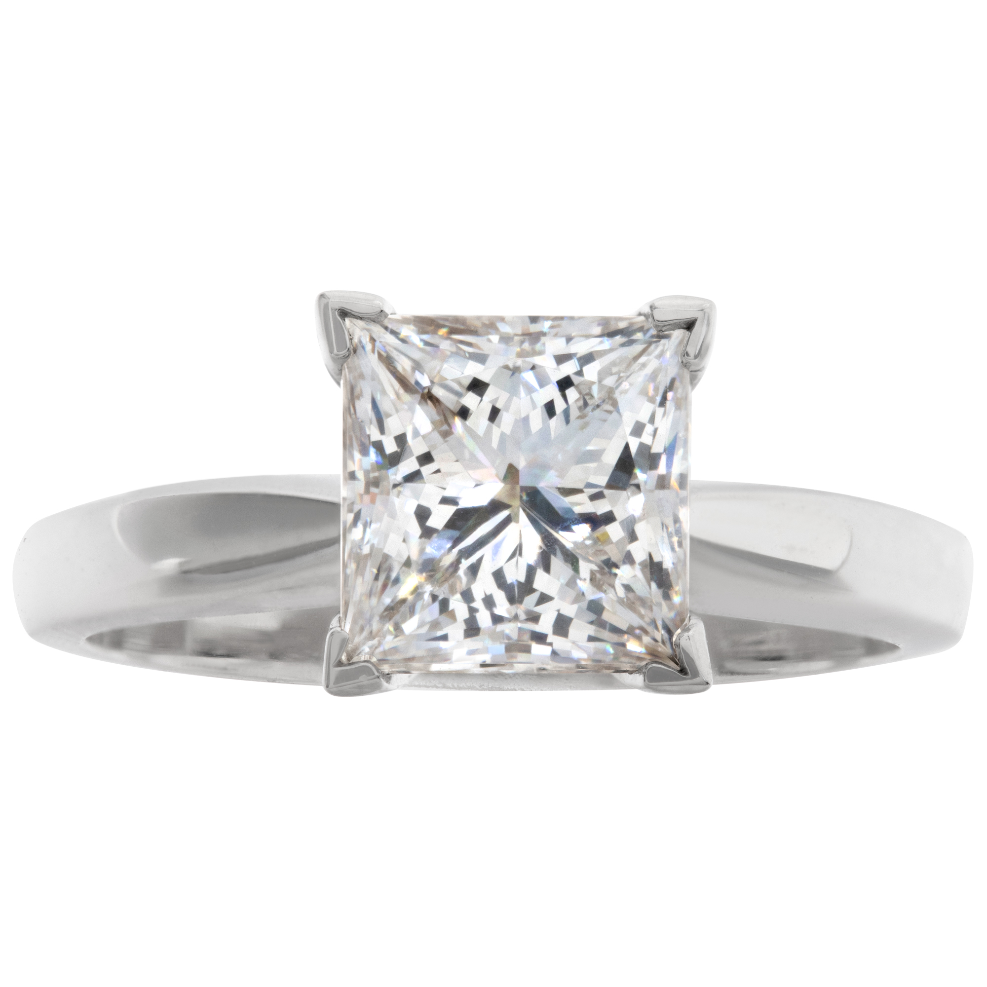 GIA certified princess cut diamond 2.09 carat (J color, SI1 clarity) solitaire ring (Stones)