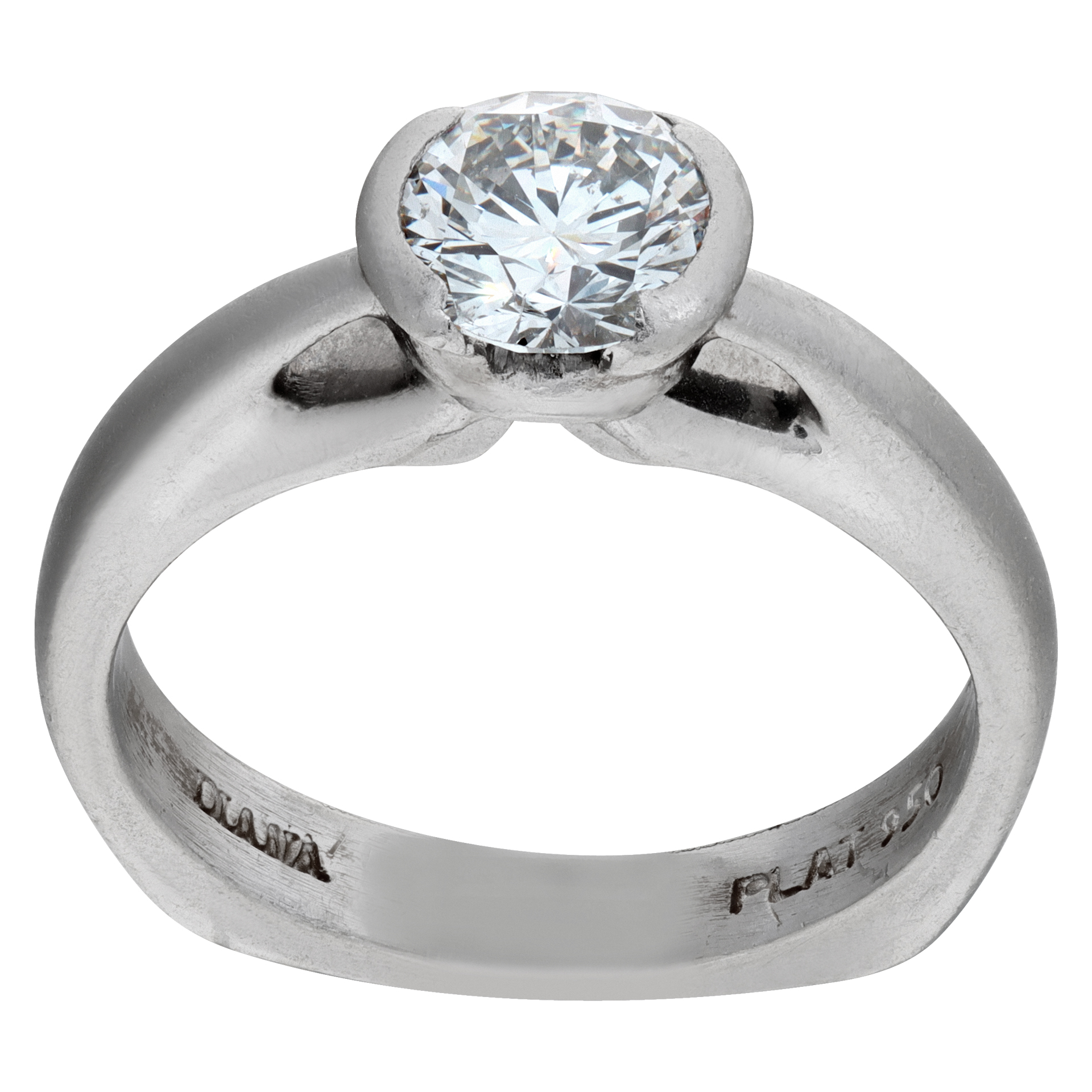 GIA certified round brilliant cut diamond 1.05 carat (H color, SI2 clarity) ring (Stones)