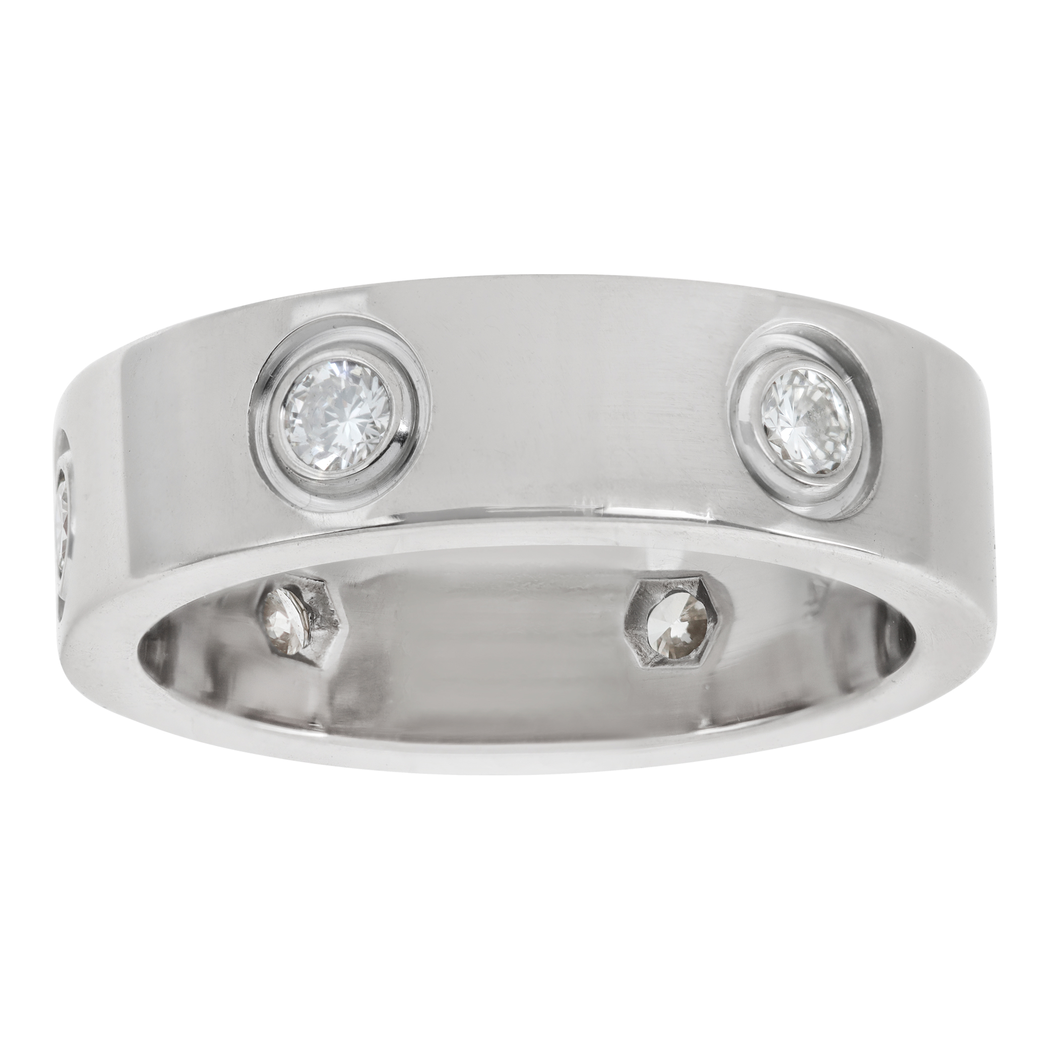 Cartier Love ring in 18k white gold with 6 diamonds, size 51