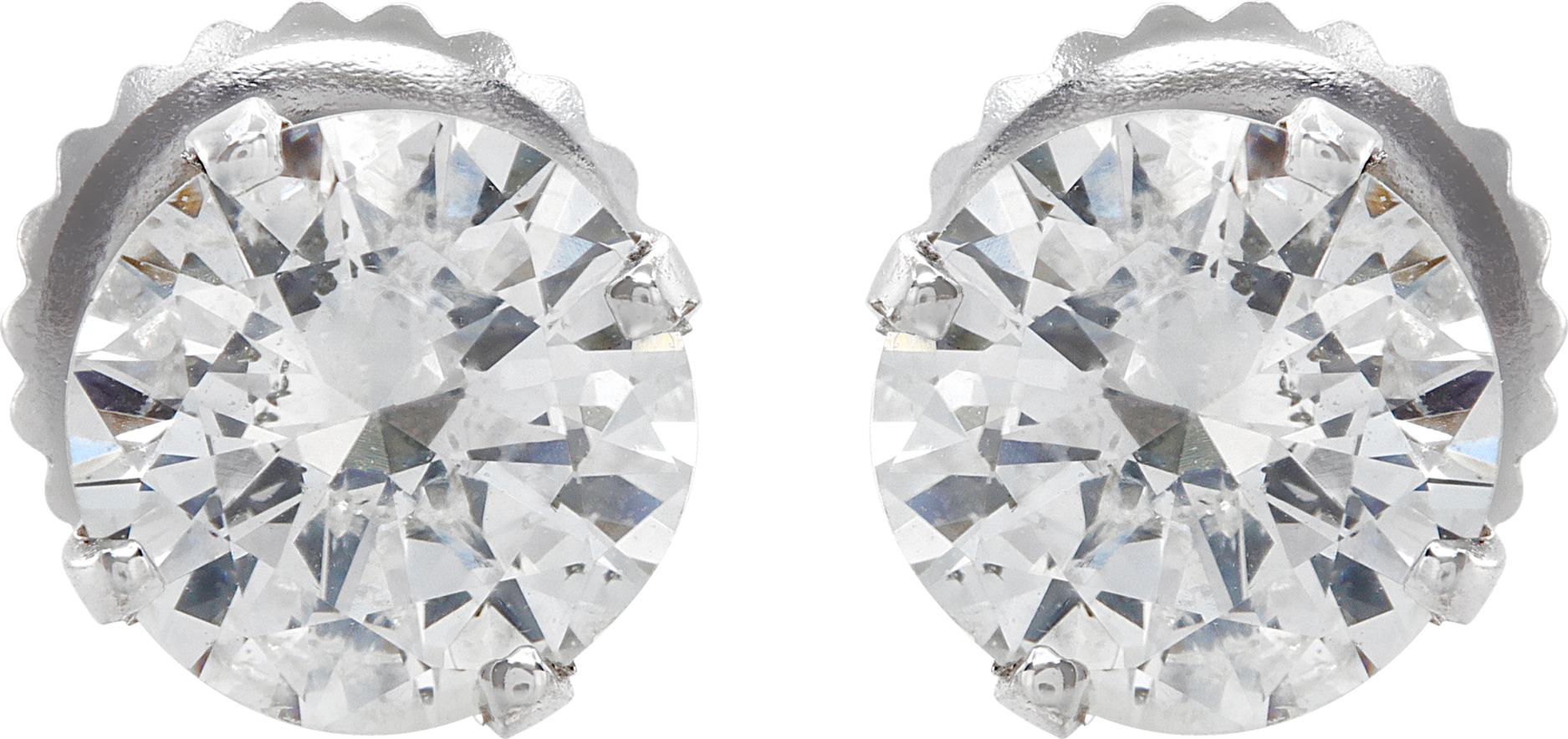 Diamond studs earrings in 14k white gold
