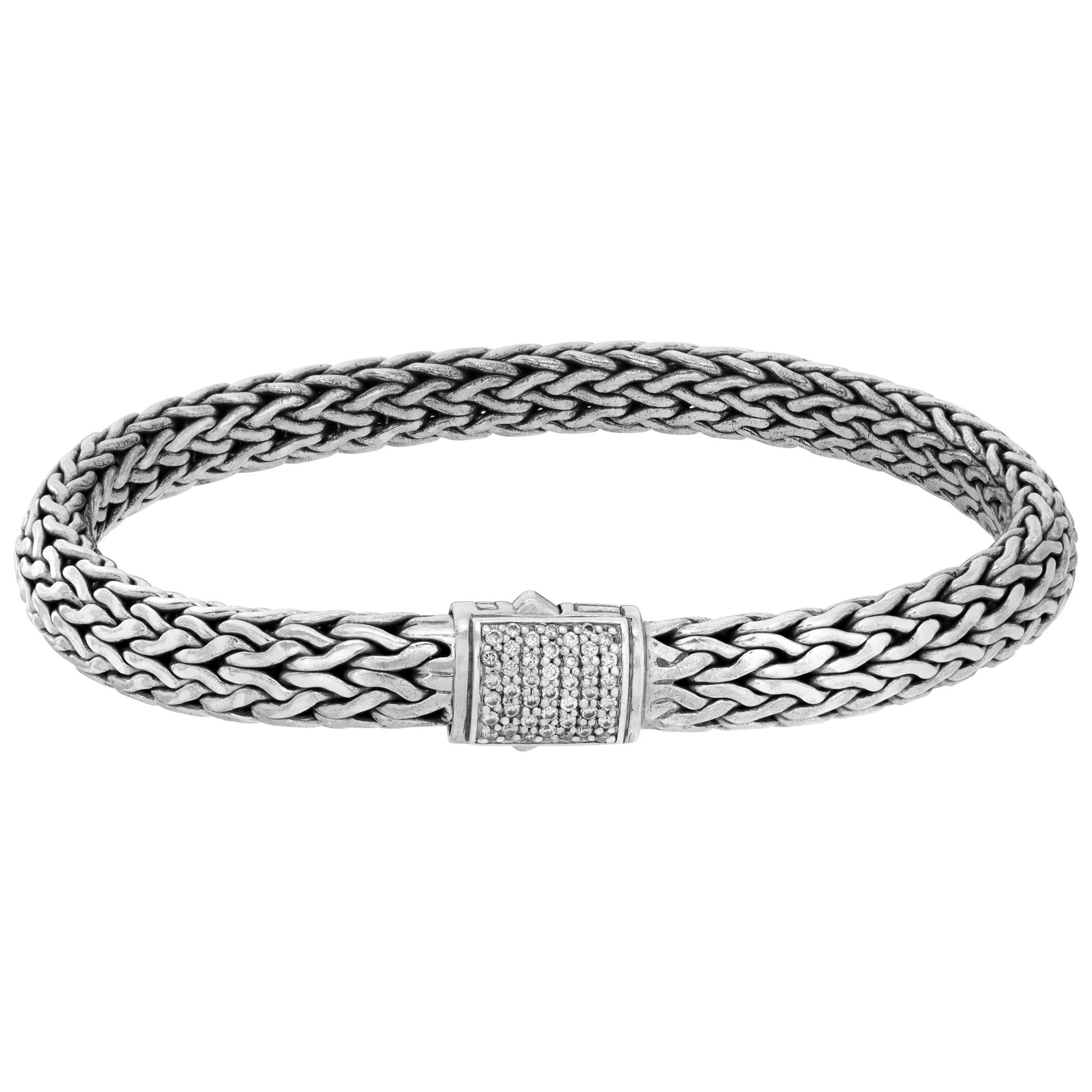 John Hardy Icon bracelet in sterling silver with 0.24 carat in pave diamonds