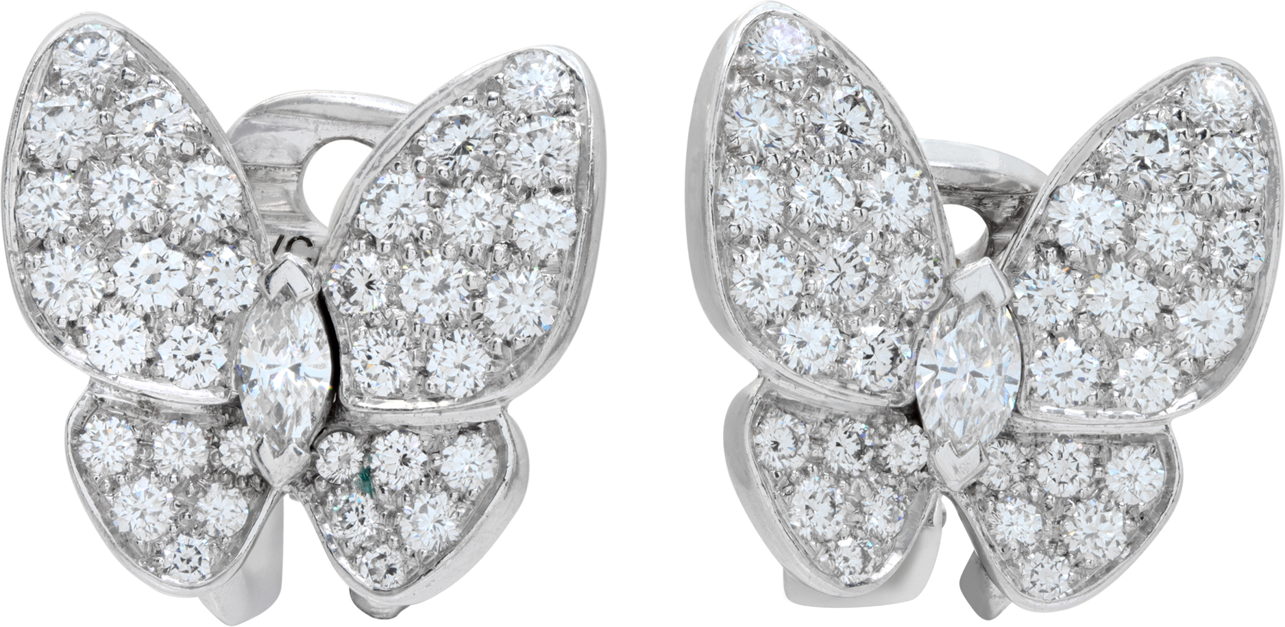 Van Cleef & Arpels Butterfly diamond earrings in 18k white gold