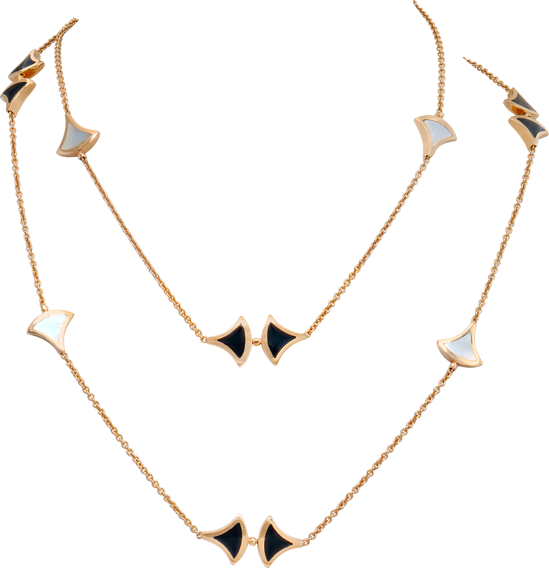 Bvlgari Divas Dream mother of pearl & onyx necklace in 18k rose gold