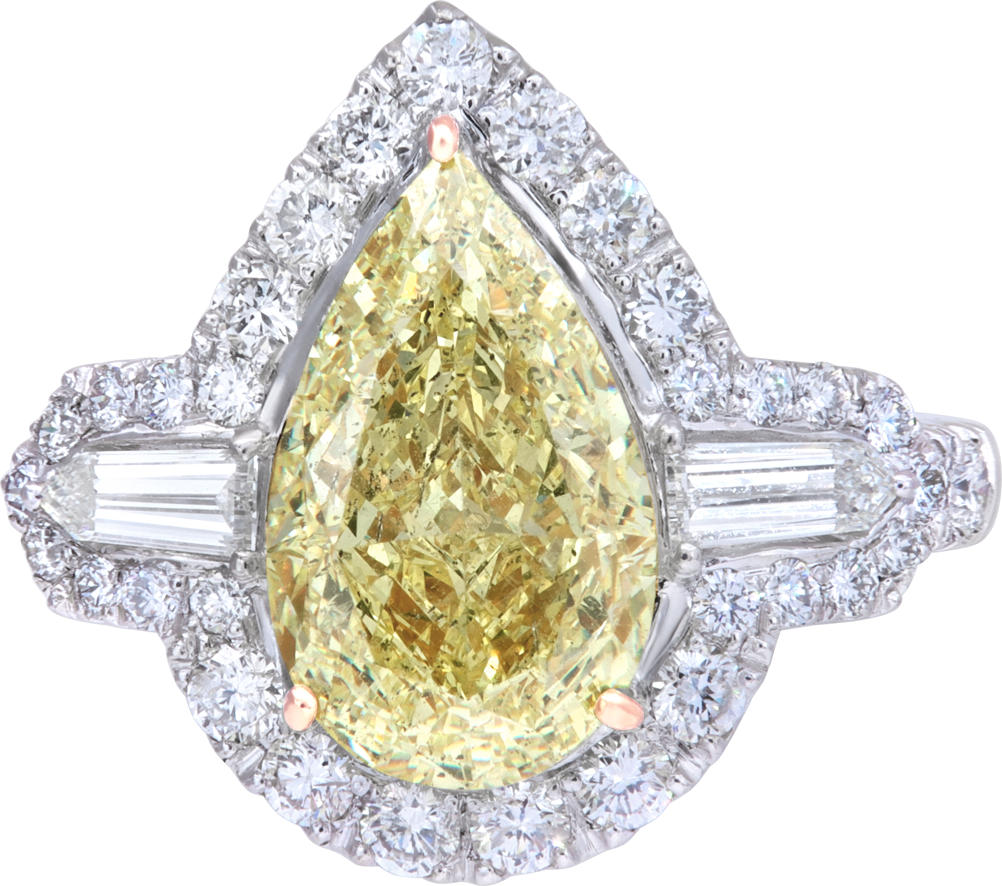 GIA certified 5.16 carat Fancy Yellow diamond ring in 18k