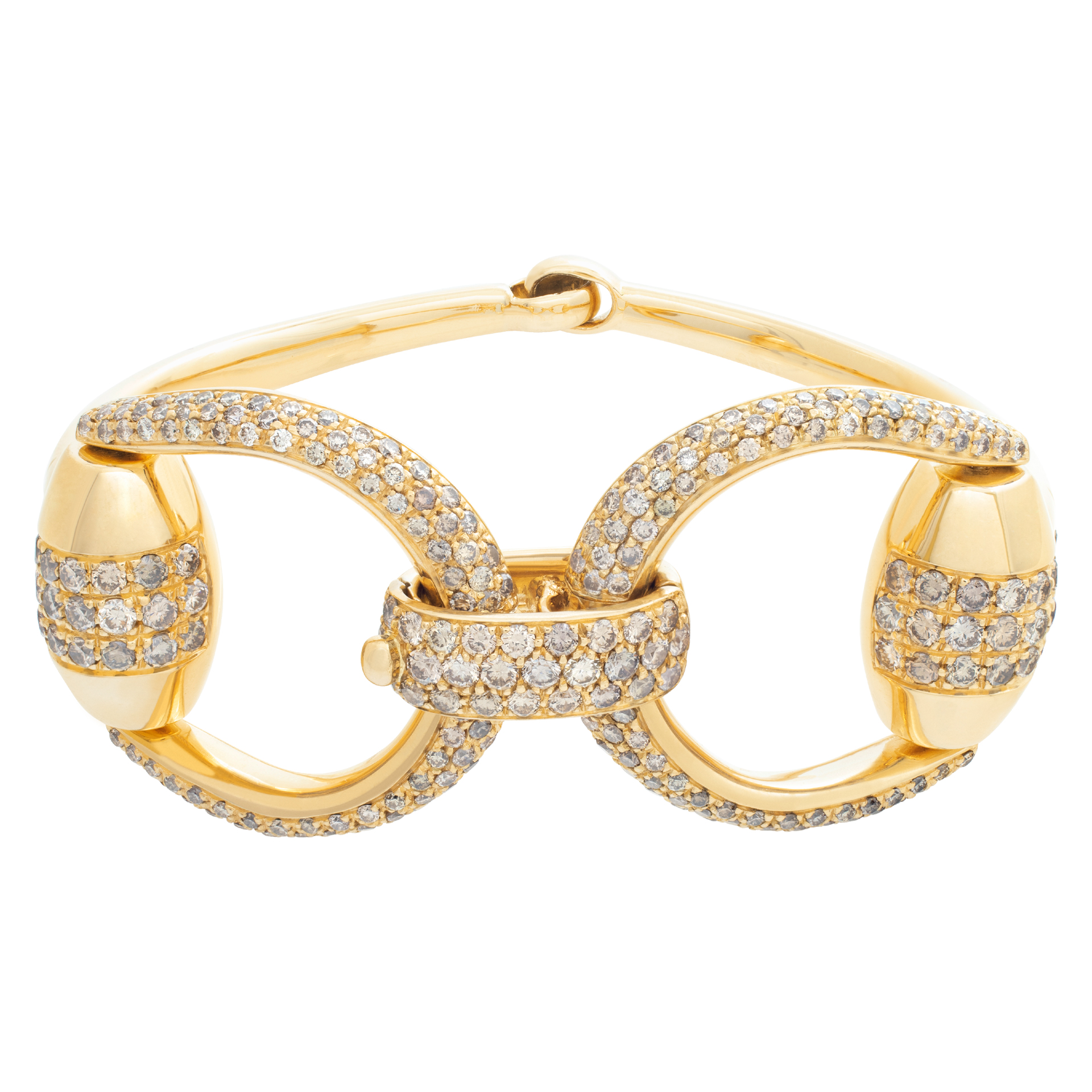 Gucci diamond horsebit bracelet in 18k yellow gold