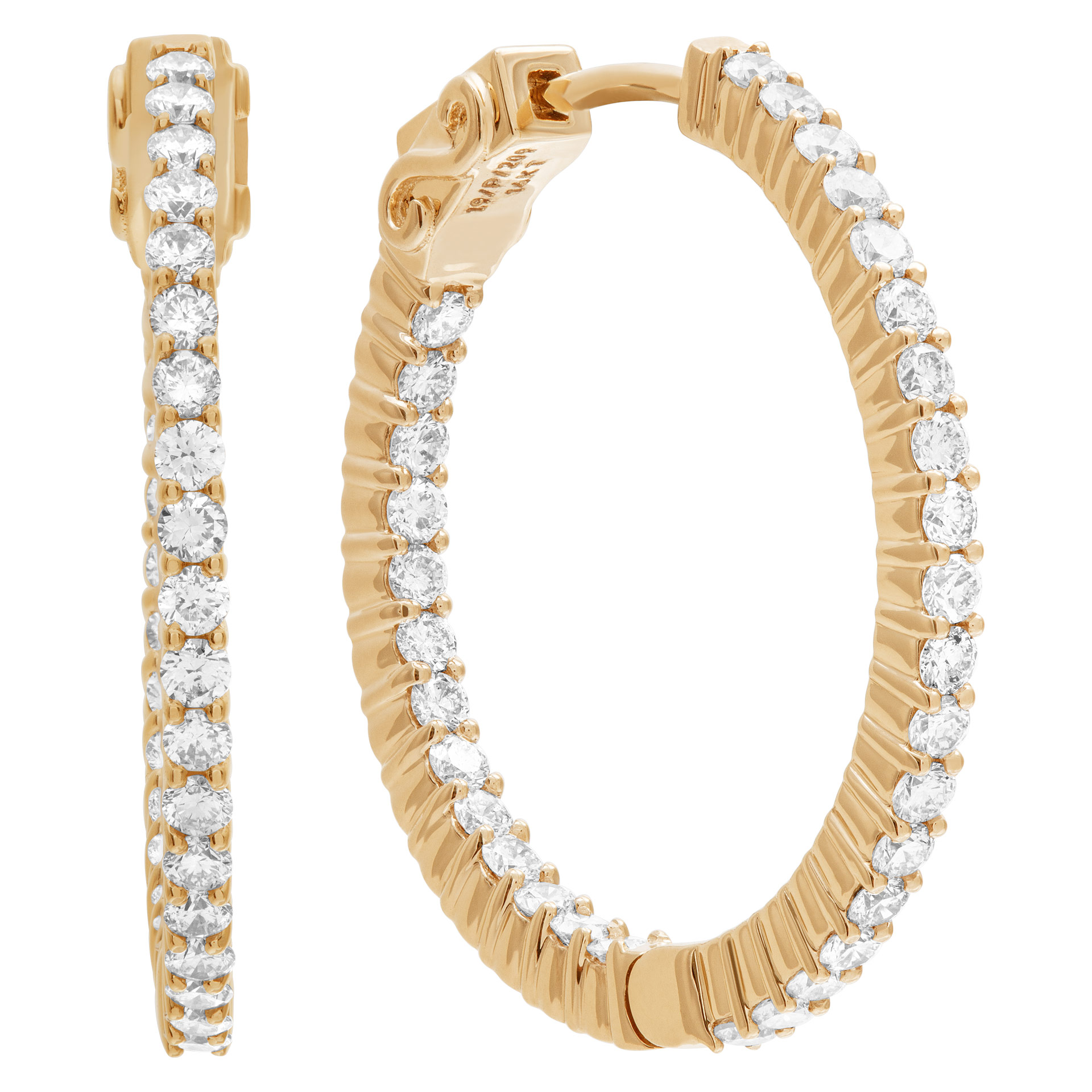 Gorgeous Inside Out Hoop Earrings With 1 66 Carats In Diamonds In 14k