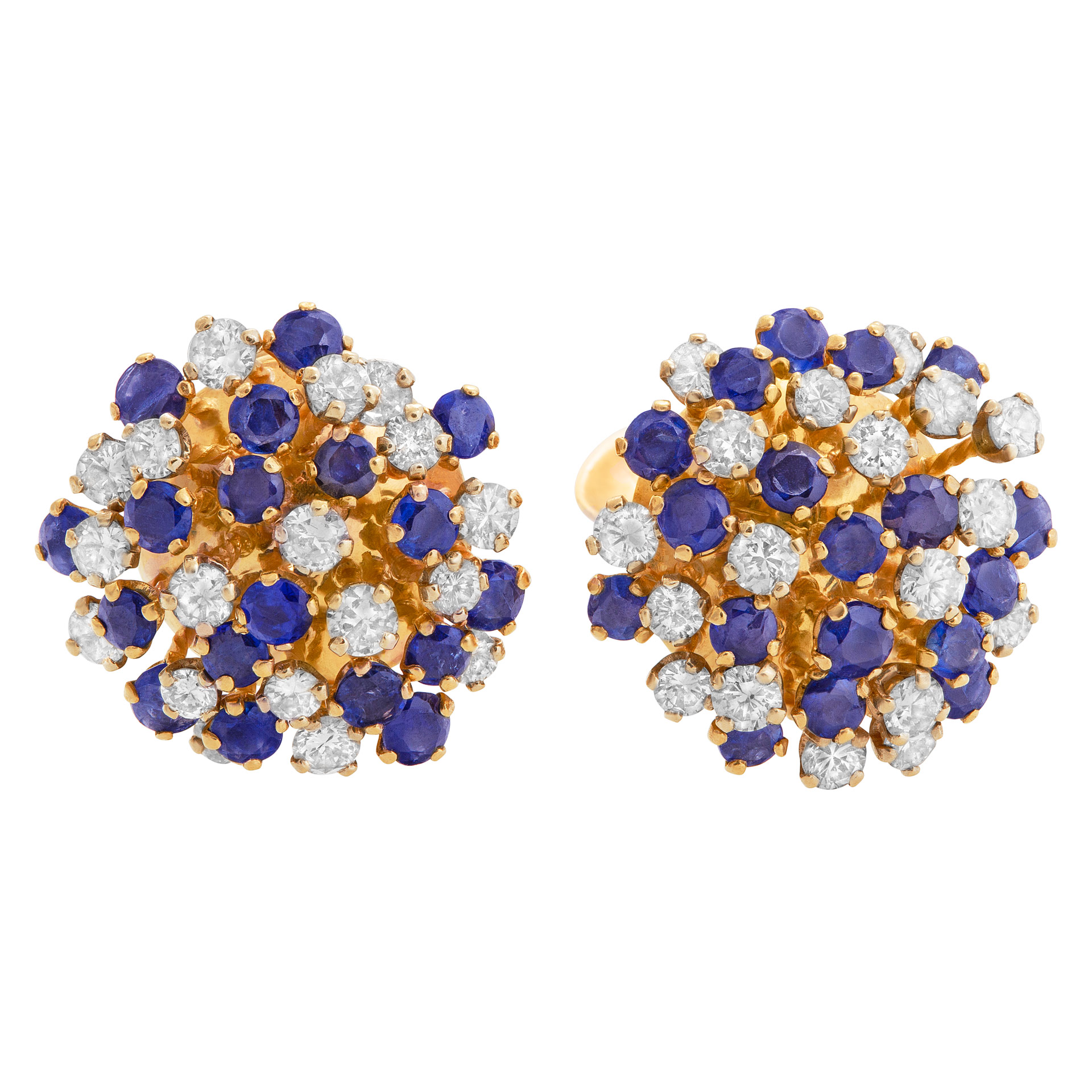 Sapphire & diamond earrings in 14k yellow gold