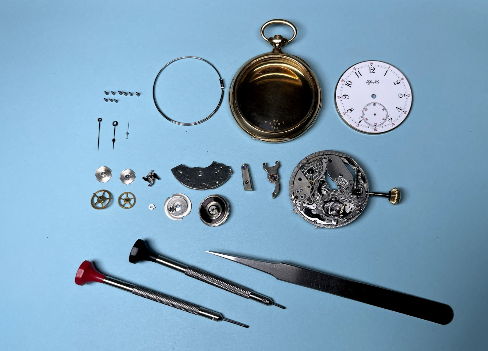Overhaul & Detailing Pocket Watch Repair Project by Gray and Sons Jewelers
