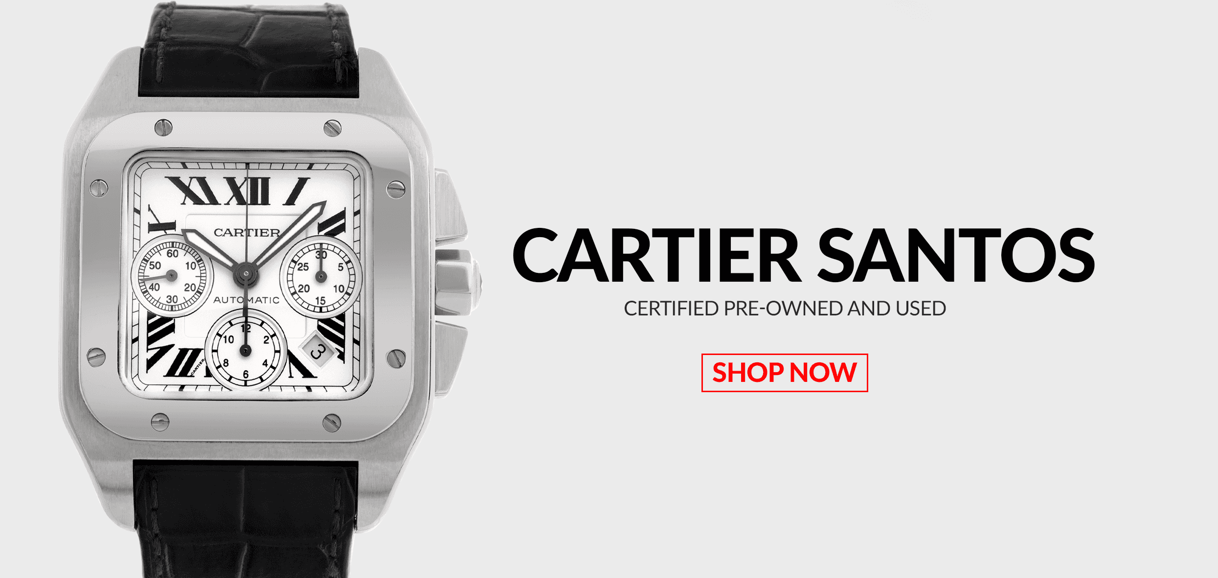 Pre-Owned Certified Used Cartier Santos Header