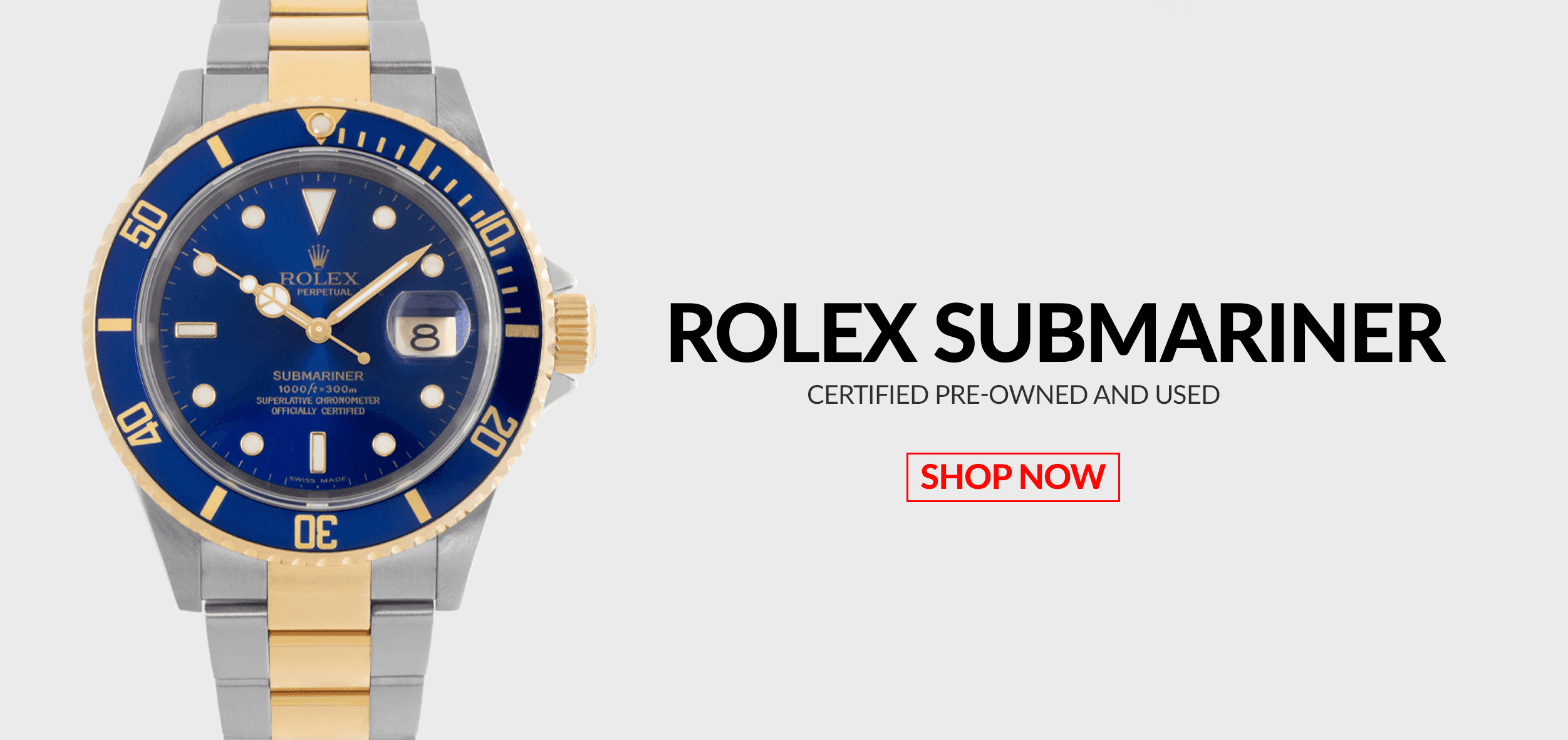 Pre-Owned Certified Used Rolex Submariner Watches Header