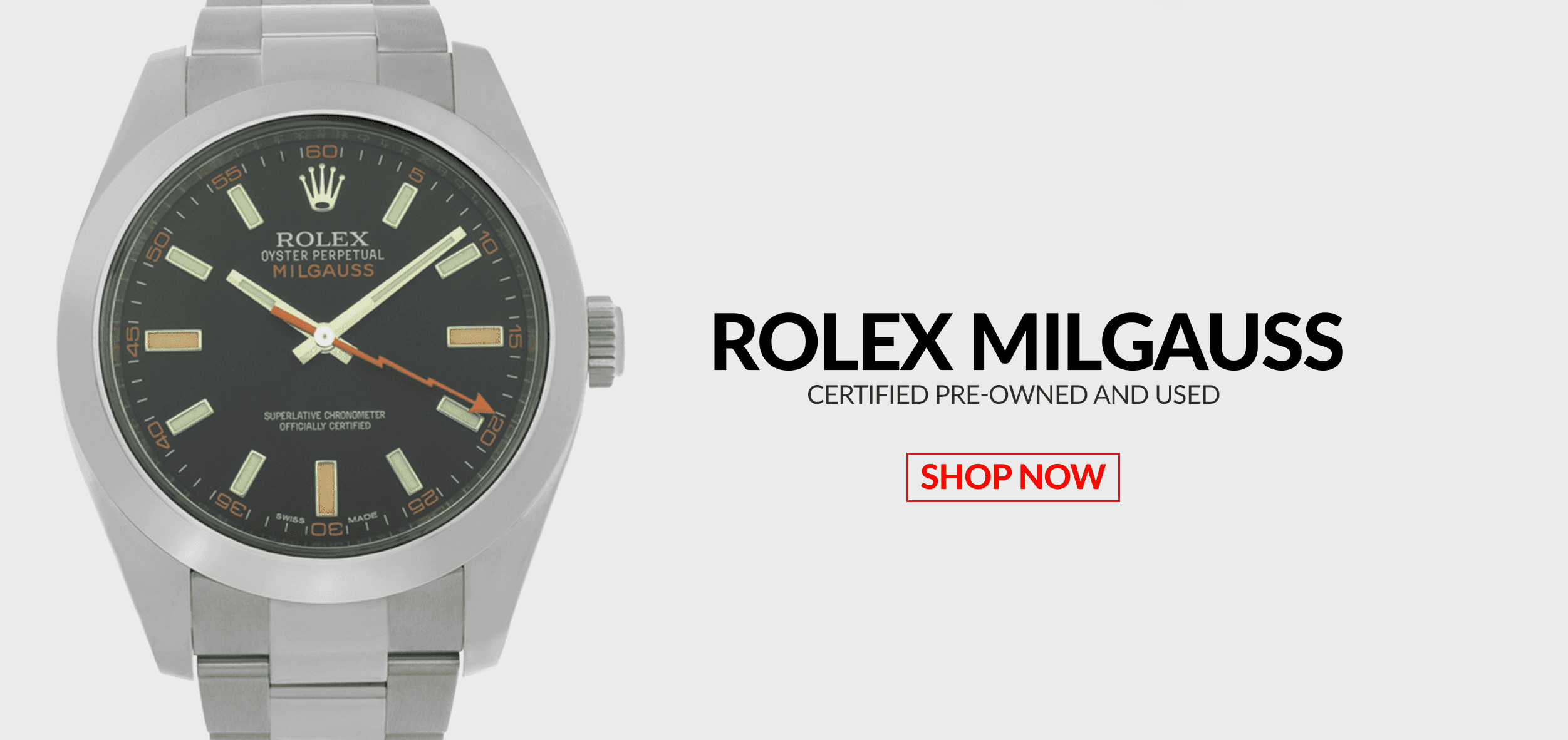 Pre-Owned Certified Used Rolex Milgauss Watches Header