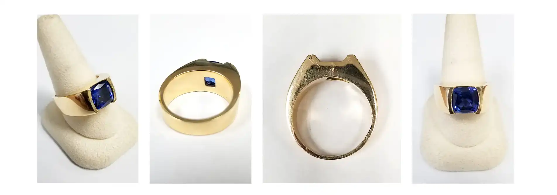 mens gold ring stone setting