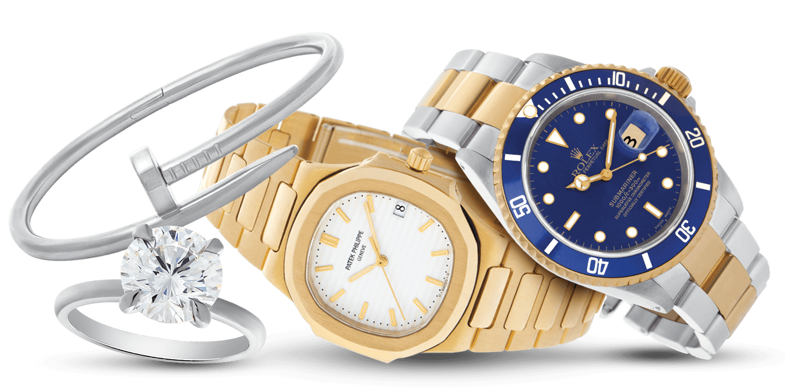 Preowned certified rolex, used patek philippe watches, luxury cartier love bracelet
